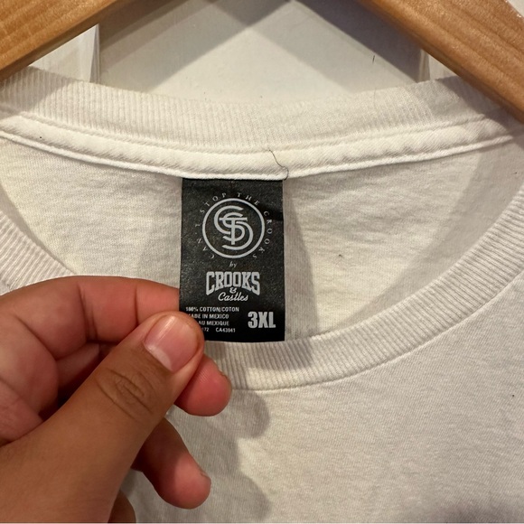 Crooks and castle won’t stop white graphic tee men’s sz 3XL 100% cotton big tall - Picture 3 of 10